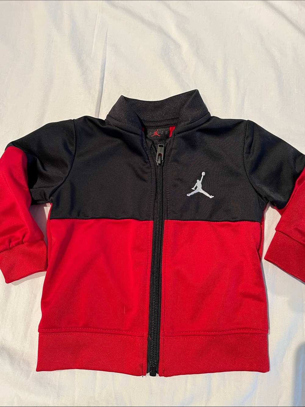 12M Jordan Kids Colorblock Track Jacket - Black, Red & White